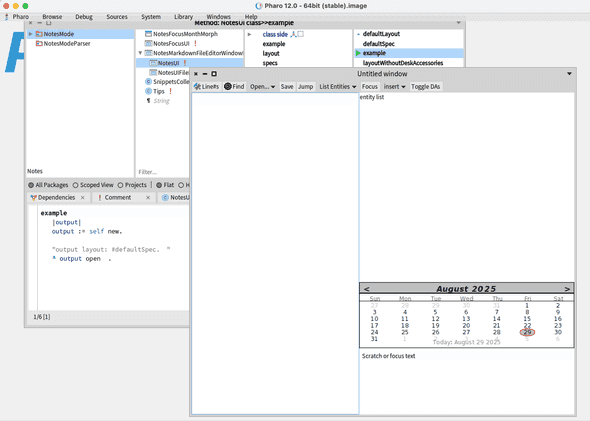 My notes mode in Pharo